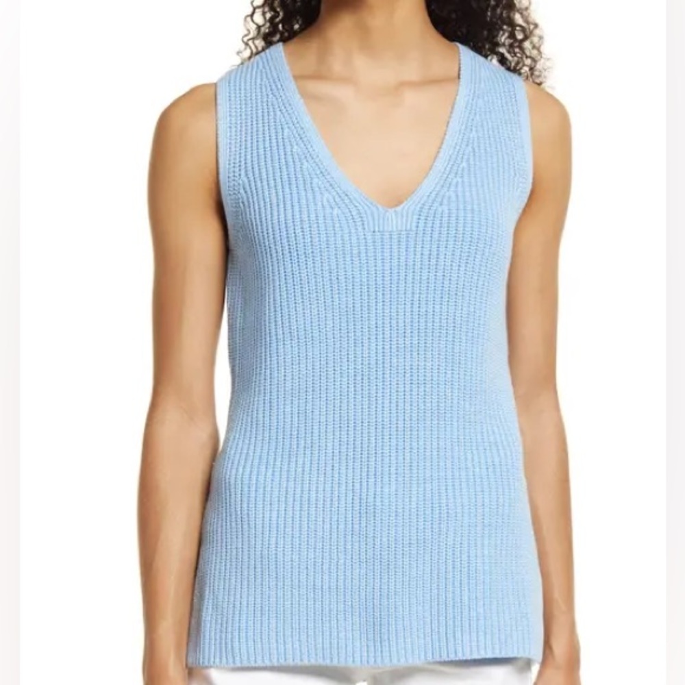 Tommy bahama blue puma cotton blend sleeveless sweater